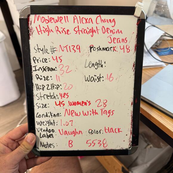 Madewell Alexa Chung High Rise Straight Denim Jeans US Women's 28 - Picture 7 of 7